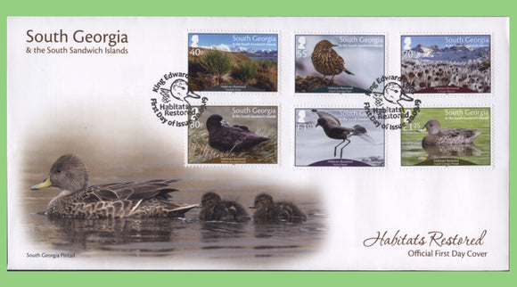 South Georgia & SSI. 2019 Habitats Restored set on First Day Cover