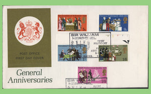 G.B. 1970 General Anniversaries set on Post Office First Day Cover, Sir William Herschel, Slough