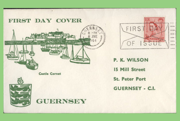 Guernsey 1964 2½d Regional stamp on First Day Cover