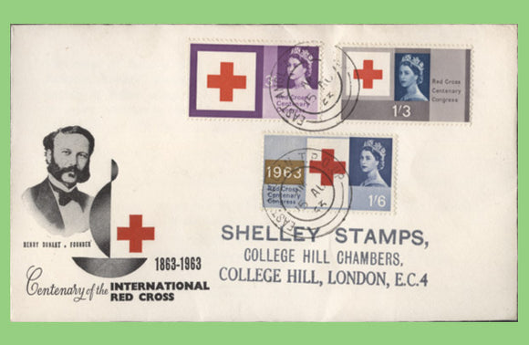 G.B. 1963 Red Cross set on First Day Cover, East Anglian T.P.O. cds