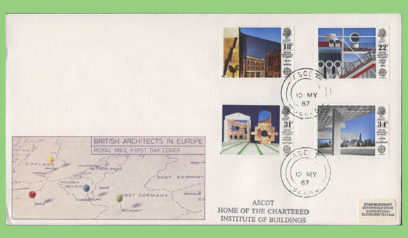 G.B. 1987 Europa, Architecture set on Royal Mail First Day Cover, Ascot cds