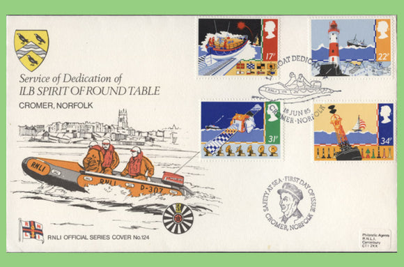 G.B. 1985 Safety at Sea set on u/a RNLI First Day Cover, Cromer Norfolk