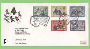 G.B. 1979 Christmas set on official D.F. First Day Cover, IYC Exhibition Coventry