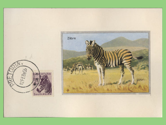 South Africa 1955 2d Zebra on Maximum Card, Pretoria