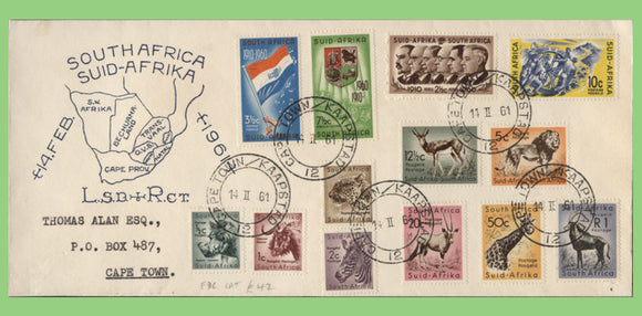 South Africa 1961 New Currency definitive set on. First Day Cover