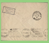 France 1930 Registered Bourget Aviation Flight cover to Casablanca with tied label
