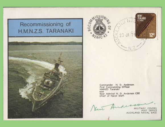 New Zealand 1979 HMNZS Taranaki recommissioning signed commemorative cover