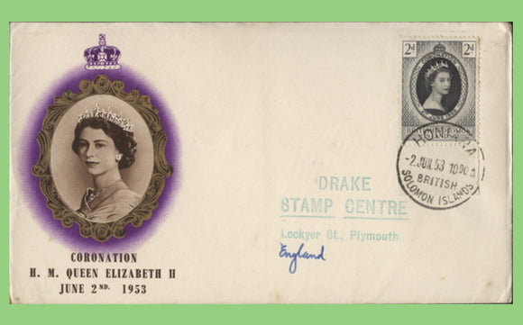 British Solomon Islands 1953 QEII Coronation on BPA First Day Cover