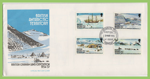 British Antarctic Territory 1985 Graham Land Expedition set on First Day Cover, Faraday