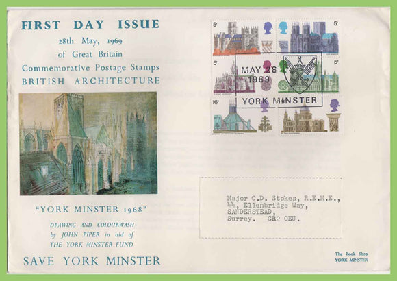 G.B. 1969 Cathedrals set on York Minster First Day Cover, York