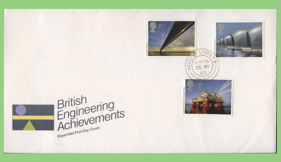 G.B. 1983 Engineering set on Royal Mail First Day Cover, House of Lords