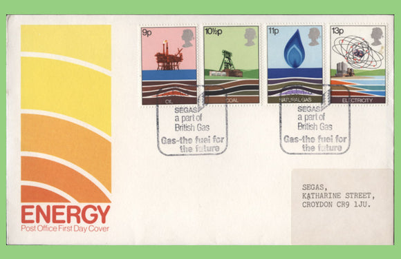 G.B. 1978 Energy set on Post Office First Day Cover, SEAGAS