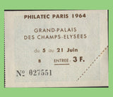 France 1964 Philatec Exhibition Paris, Maximum Card, FDI, + ticket