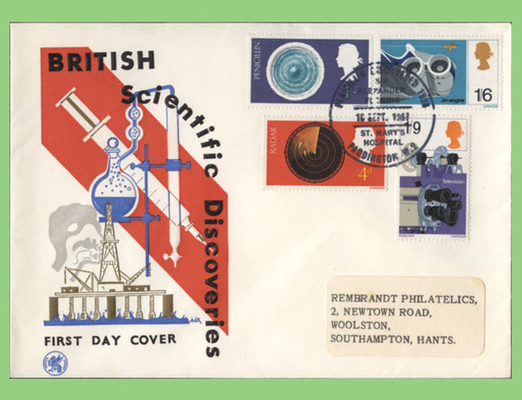 G.B. 1967 British Discovery set on Wessex First Day Cover, Penecillin, St Marys Hospital
