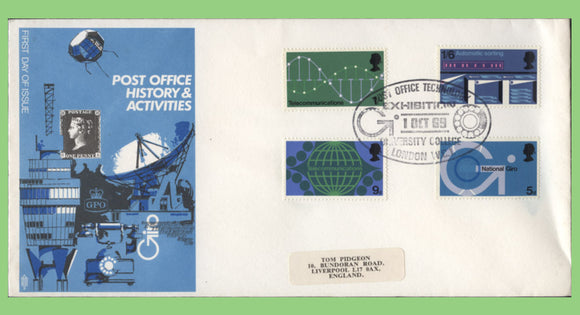 G.B. 1969 Post Office Technology set on Trident First Day Cover, University College