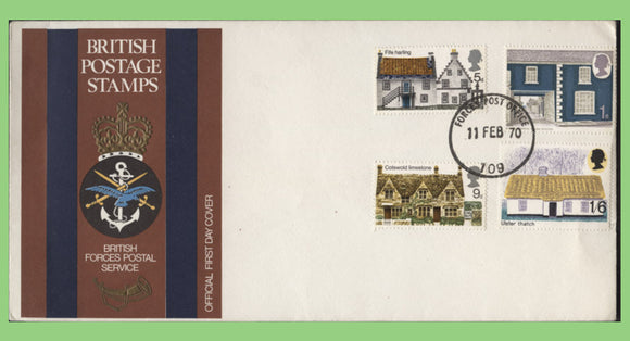 G.B. 1970 Rural Architecture set on Forces First Day Cover, FPO 109