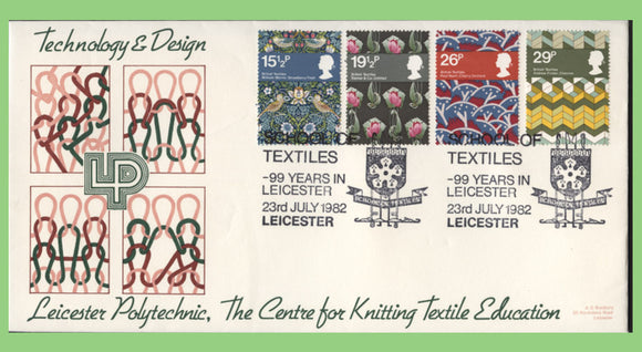 G.B. 1982 Textiles set on Bradbury First Day Cover, Leicester Polytechnic, Leicester
