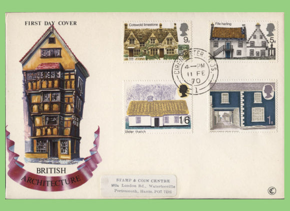 G.B. 1970 Rural Architecture set on Connoisseur First Day Cover, Cirencester cds