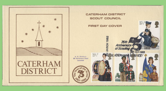 G.B. 1982 Youth Organisations Bradbury First Day Cover, Caterham Surrey