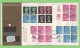 G.B. 1971 set of ten Booklet panes on two Post Office First Day Covers, Windsor