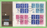 G.B. 1971 set of ten Booklet panes on two Post Office First Day Covers, Windsor