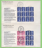 G.B. 1972 Wedgwood Booklet Pane set on four Post Office First Day Covers, Barlaston