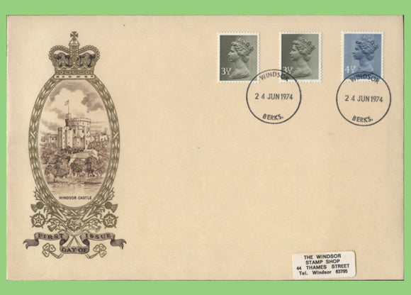 G.B. 1974 3½p Center band Philart First Day Cover, Windsor