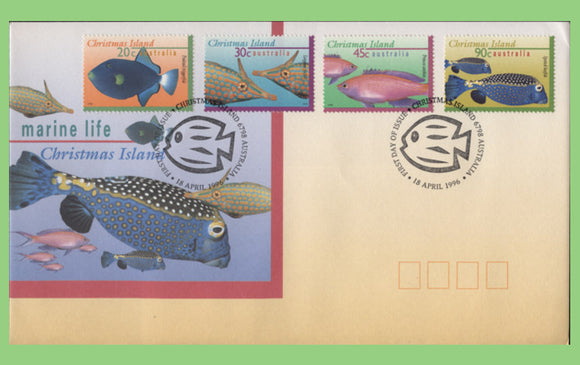 Christmas Island 1996 Marine Life First Day Cover