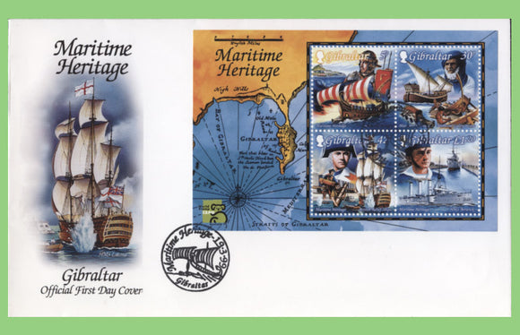 Gibraltar 1999 Maritime Heritage MS Official First Day Cover