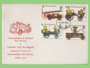 G.B. 1974 Fire Service set on Leicestershire & Rutland Fire Service Cover, Leice