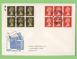 G.B. 1969 4s 6d QEII booklet panes on Philart First Day Cover, Canterbury