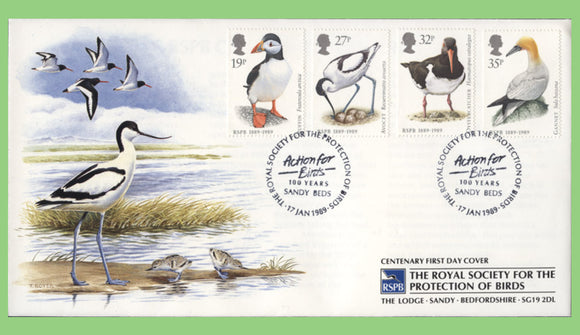 G.B. 1989 Sea Birds set official RSPB/Covercraft First Day cover, Sandy Beds