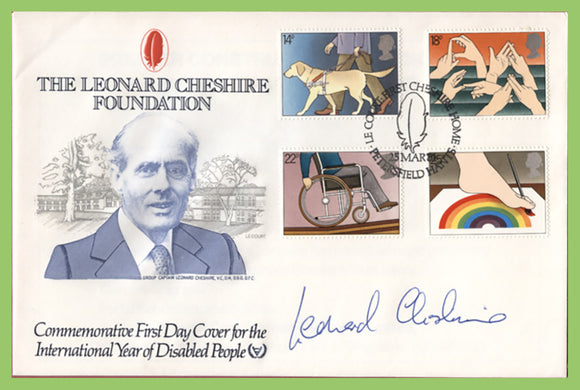 G.B. 1981 Year of Disabled set on Leonard Cheshire official signed First Day Cover, Petersfield