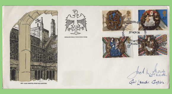 G.B. 1974 Christmas set on St Helen's signed First Day Cover, Norwich Norfolk