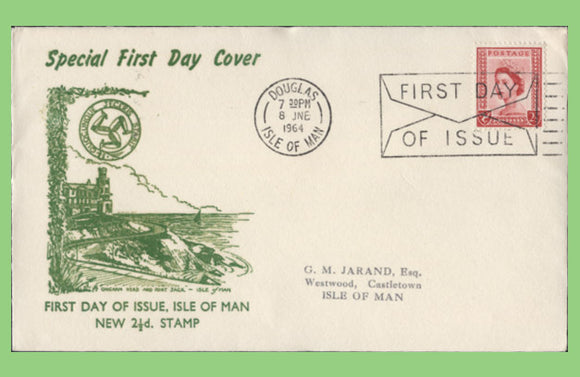 Isle of Man 1964 2½d regional definitive on First Day Cover