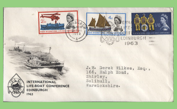 G.B. 1963 Int. Lifeboat Conference Phosphor First Day Cover, Edinburgh slogan