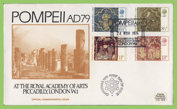 G.B. 1976 Christmas set on official Royal Academy Pompei Exhibition First Day Cover,