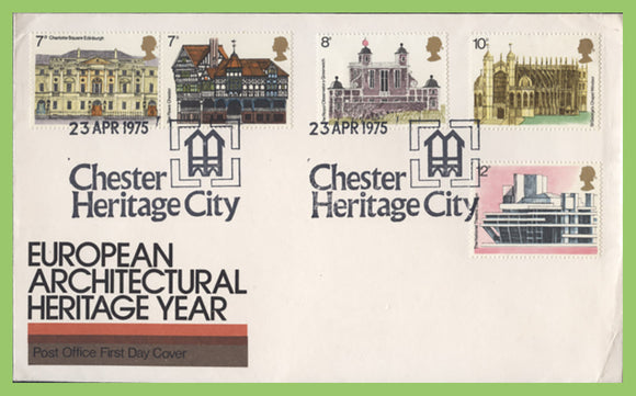 G.B. 1975 Architectural Heritage u/a Royal Mail First Day Cover, Chester