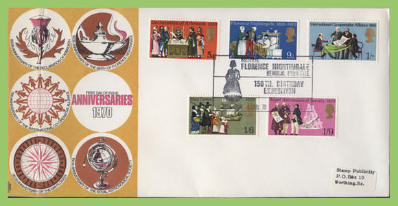 G.B. 1970 Anniversaries on Trident First Day Cover, Exhibition London SE1