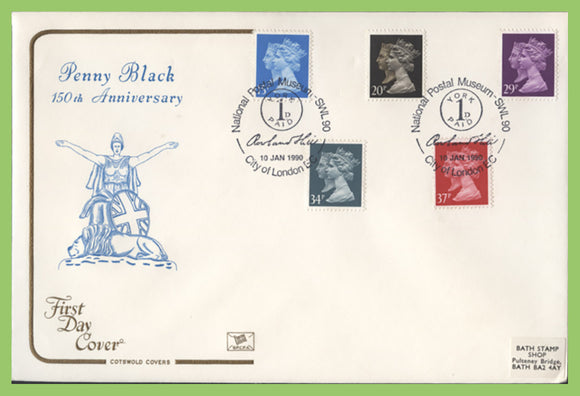 G.B. 1990 Penny Black Anniversary set on Cotswold First Day Cover, City of London