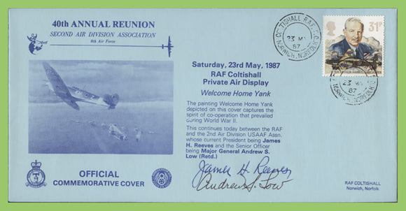 G.B. 1987 RAF Coltishall Private Air Display 'Welcome Home Yank' Flown & Signed Cover