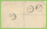 G.B. 1938 KGVI 2d and 3d definitives on illustrated registered First Day Cover, Bexhill-on-Sea