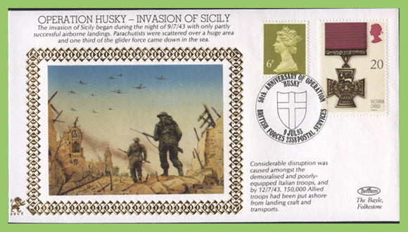 G.B. 1993 Benham WWII Series, 50th Anniversary, Operation Husky Cover