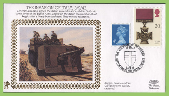 G.B. 1993 Benham WWII Series, 50th Anniversary, The Invasion of Italy Cover