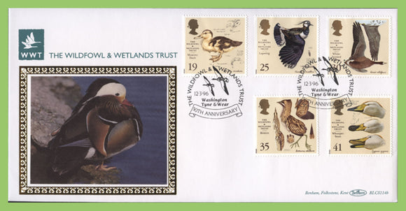 G.B. 1996 Wildfowl & Wetlands Trust set on Benham set First Day Cover, Washington
