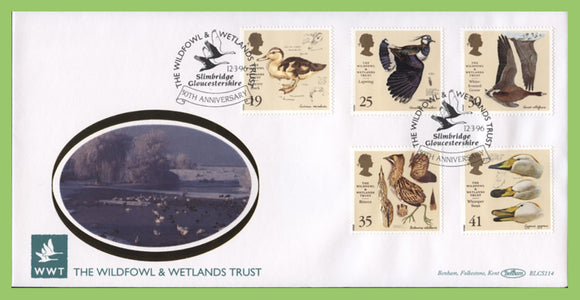 G.B. 1996 Wildfowl & Wetlands Trust set on Benham set First Day Cover Slimbridge