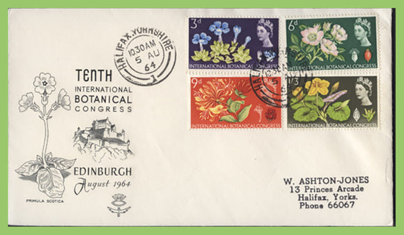 G.B. 1964 Int. Botanical Congress set on First Day Cover, Halifax Yorkshire cds