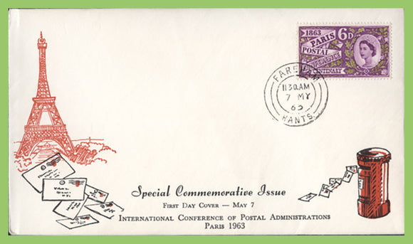G.B. 1963 Paris Postal Conference u/a First Day Cover, Fareham