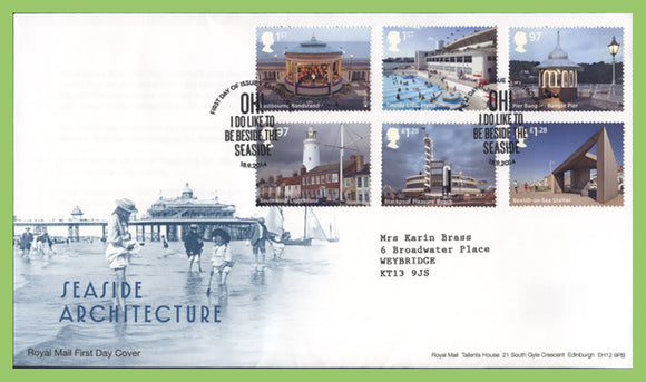 G.B. 2014 Seaside Architecture set on Royal Mail First Day Cover, Eastbourne