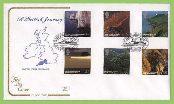G.B. 2005 A British Journey set on Cotswold First Day Cover, Bideford